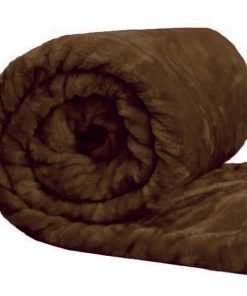 Chocolate - Fleece Faux Fur Roll Mink Throw Bed Blanket