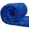Blue - Fleece Faux Fur Roll Mink Throw Bed Blanket