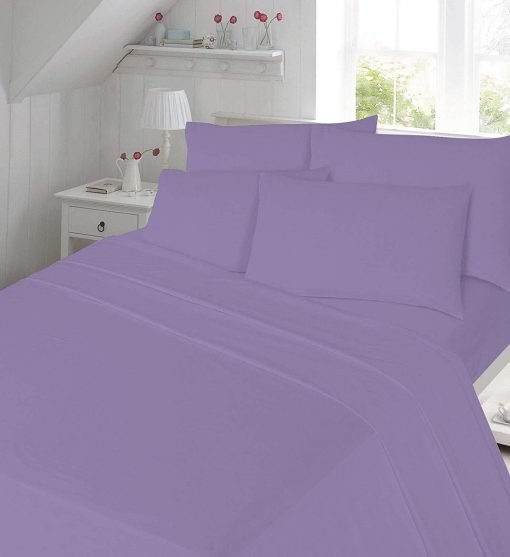 LILAC 100% Brushed Cotton Thermal Extra Deep Fitted Sheet